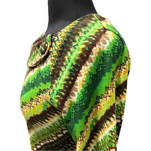 ARYEH Vintage Retro Pattern Boho A-Line Sweater Dress Sz S - Picture 6 of 14